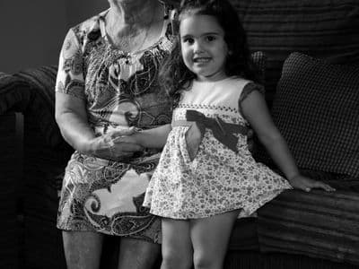 Andrea, a tataravoa e Sophía a tataraneta