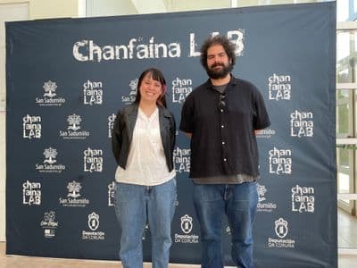 Brandá Cerviño e Sabrina Zimmermann no photocall do Chanfaina