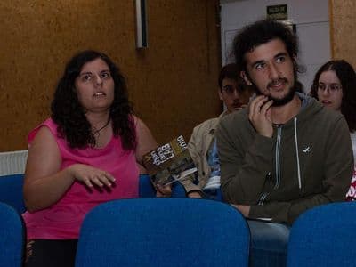 Fabián e Noelia na Eira de cineastas