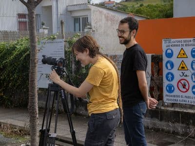 Irene rodando a súa peza