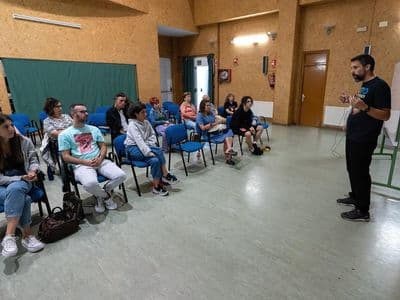 Pablo no curso de son impartido por David Machado
