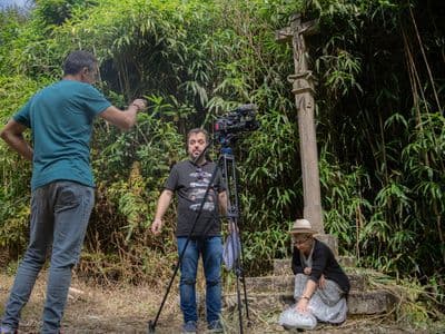 Preparando tomas na rodaxe