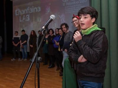 Pablo presentando a súa curta