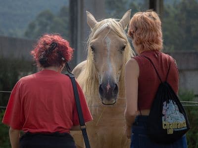 Rocío e Gala rodando