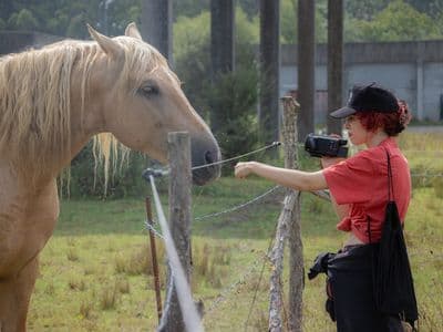 Rocío Campoy filmando